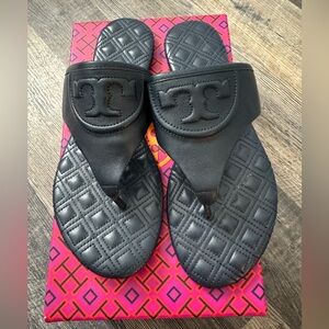 Tory Burch Fleming Thong Sandals Navy 8.5